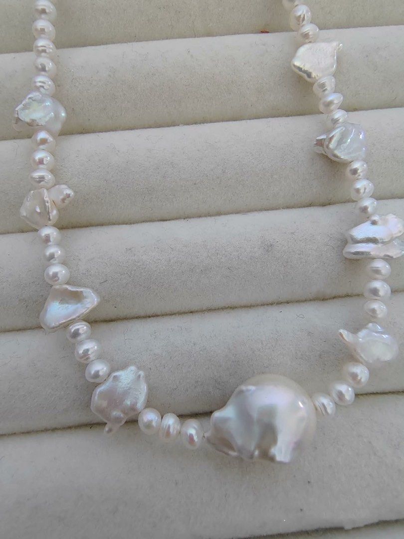 #PN294 Milky Way | Freshwater Pearl Necklace | Baby Baroque Pearl | Big Baroque | Tooth Shaped Pearl
