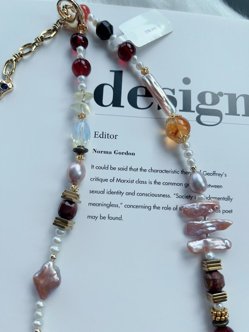 #PN331 Bird Singing | Freshwater Pearl Necklace | Citrine Freeform | Garnet| Bird on Branch Charm| Lute, Stick Pearl | Opal| Yanyuan Agate| Natural Flaws