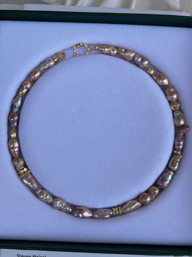 #PN50 Irregular Beauty| Freshwater Pearl Necklace |Lustrous|Gourd Shaped|Irregular|Colourful|Big Baroque Pearl