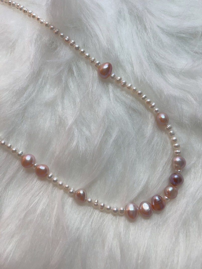 #PN337 Minimum | Freshwater Pearl Necklace | Colourful Baroque Pearl | Baby White Pearl