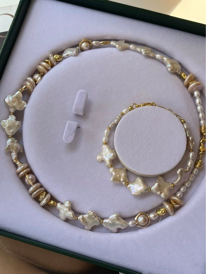 #PN74 Star & Moons| Freshwater Pearl Necklace & Bracelet Set | Coin Pearls| Rice Pearl |Baroque Pearl |Mixed Shapes