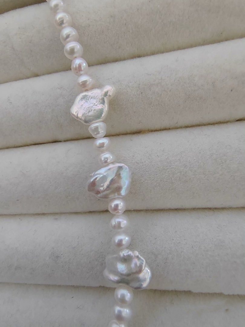 #PN294 Milky Way | Freshwater Pearl Necklace | Baby Baroque Pearl | Big Baroque | Tooth Shaped Pearl