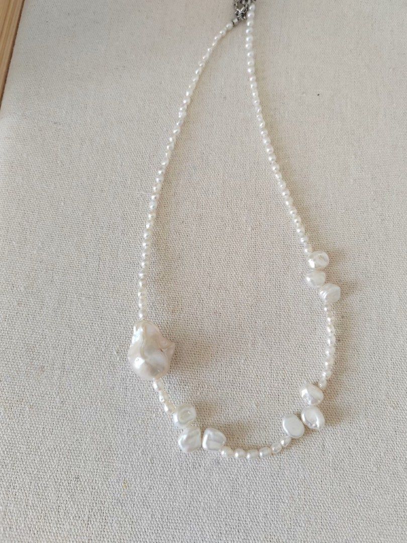 #PN346 Jungle Elements | Freshwater Pearl Necklace | Petal Baroque | Baby Pearl | Baroque Pearl | Natural Flaw