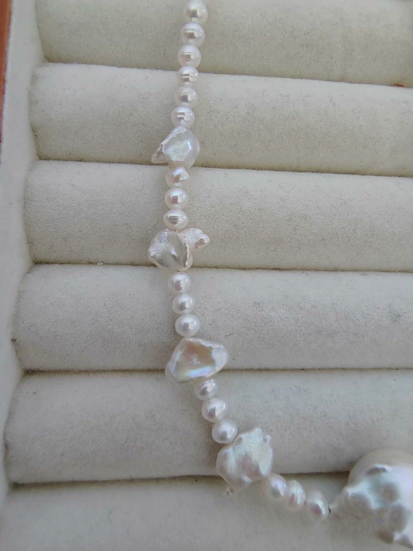 #PN294 Milky Way | Freshwater Pearl Necklace | Baby Baroque Pearl | Big Baroque | Tooth Shaped Pearl