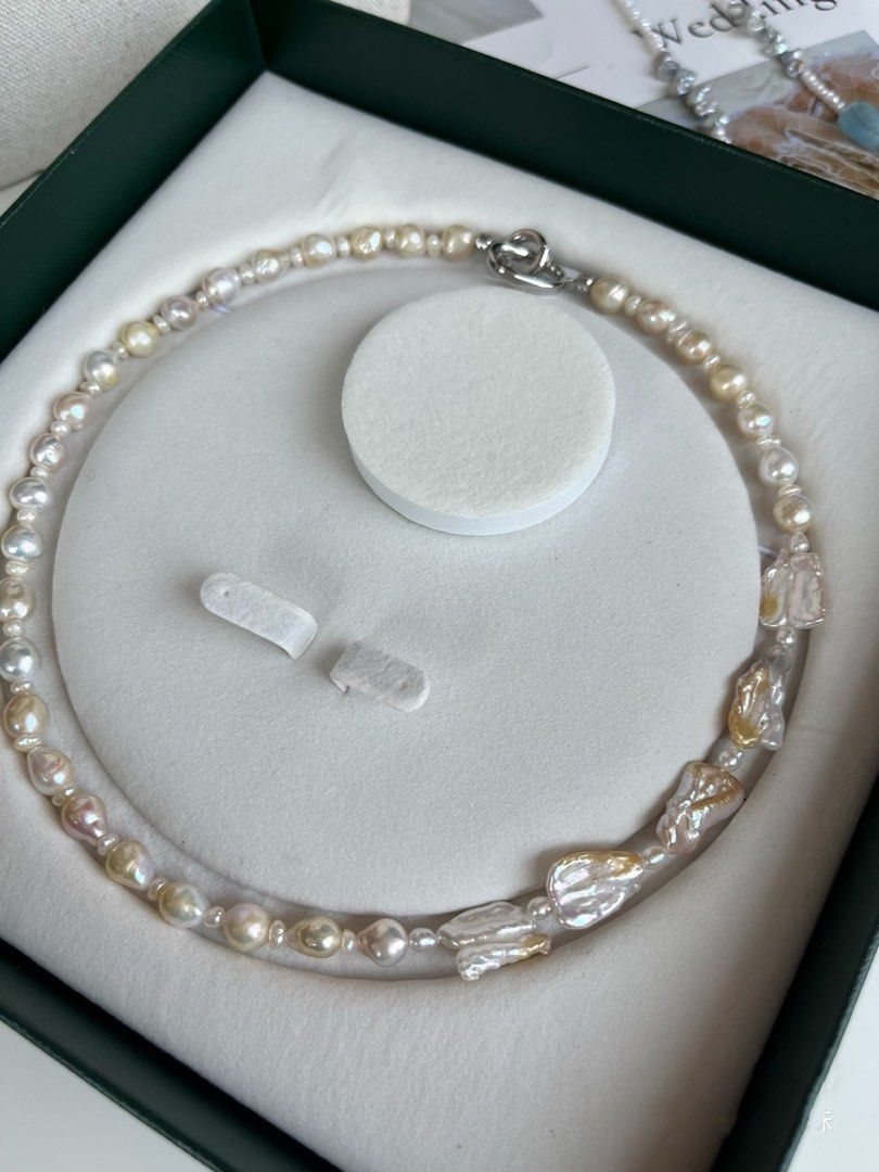 #PN273 Light Gold|Freshwater Pearl Necklace | Lustrous |Baroque Pearls| Baby Pearl