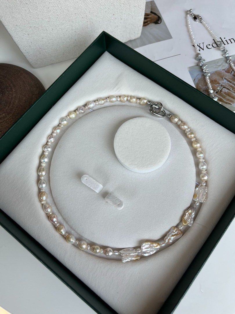 #PN273 Light Gold|Freshwater Pearl Necklace | Lustrous |Baroque Pearls| Baby Pearl