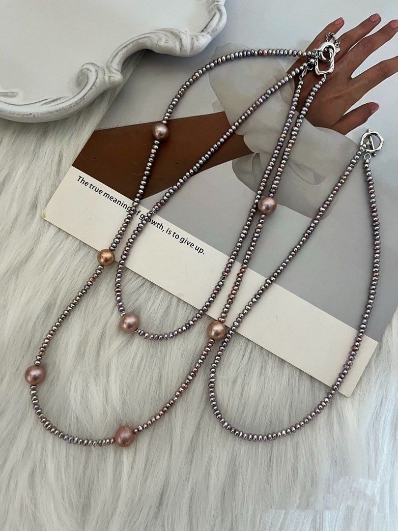 #PN25 Metallic Stars| Freshwater Pearl Necklace |Baby Lustrous Baroque Pearl |Mirror-lustre Edison Pearl |Rare