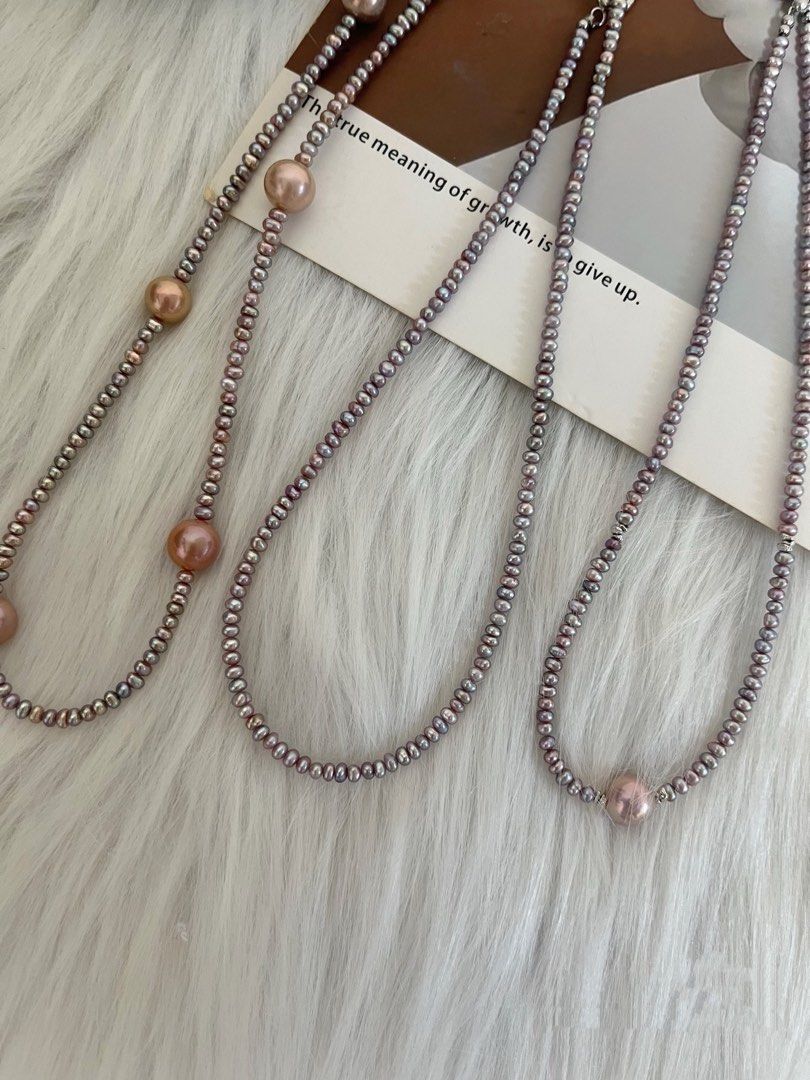 #PN25 Metallic Stars| Freshwater Pearl Necklace |Baby Lustrous Baroque Pearl |Mirror-lustre Edison Pearl |Rare