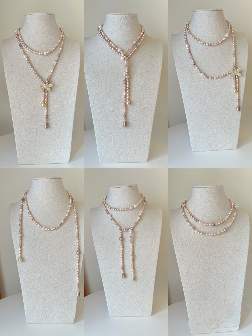 #PN09 Ultra Long|Freshwater Pearl Necklace |Long Sweater Necklace |Multiple Wearing |Mixed Shapes & Colours|Butterfly Clasp|Flexible Length