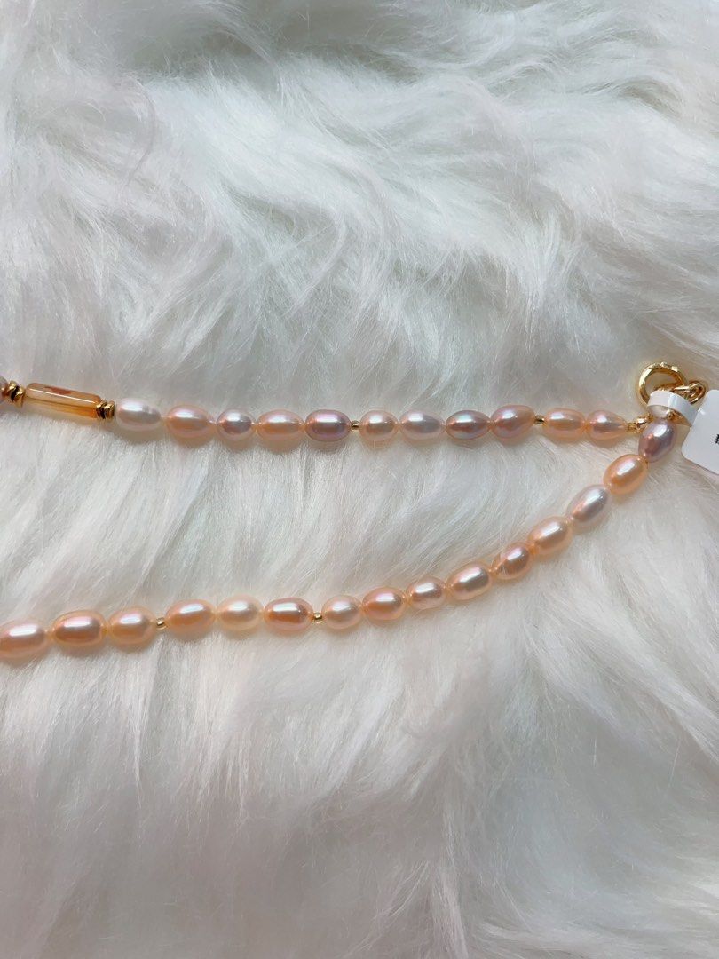 #PN279 Splendid Pink| Freshwater Pearl Necklace | Lustrous Rice Pearl | Amethyst Freeform | Tourmaline Abacus | Citrine | Edison Pearl
