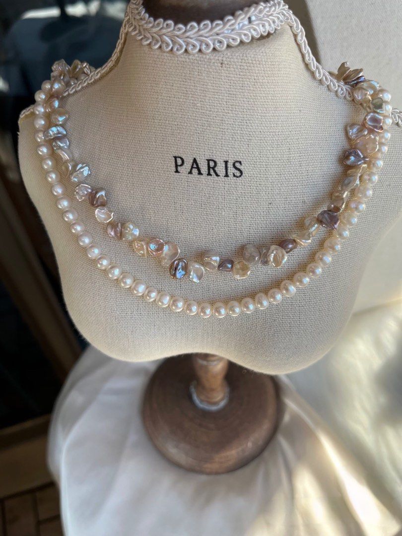#PN257 Garden Scenery |Double Layered Freshwater Pearl Necklace Set|Multiple Wearing|Pearl Petals
