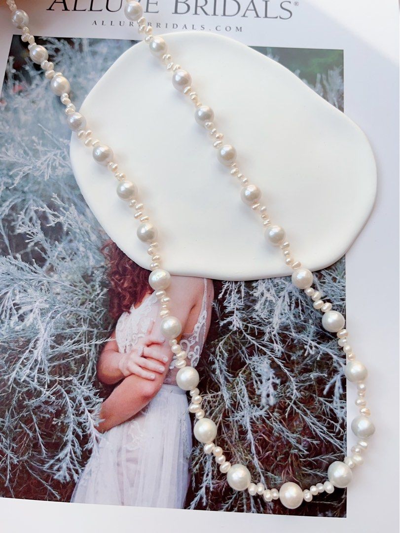 #PN67 Grey Splash |Freshwater Pearl Necklace |Silver-ish Lustre|Baby Pearl |Long Sweater Necklace |63cm