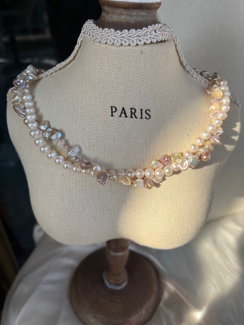 #PN257 Garden Scenery |Double Layered Freshwater Pearl Necklace Set|Multiple Wearing|Pearl Petals