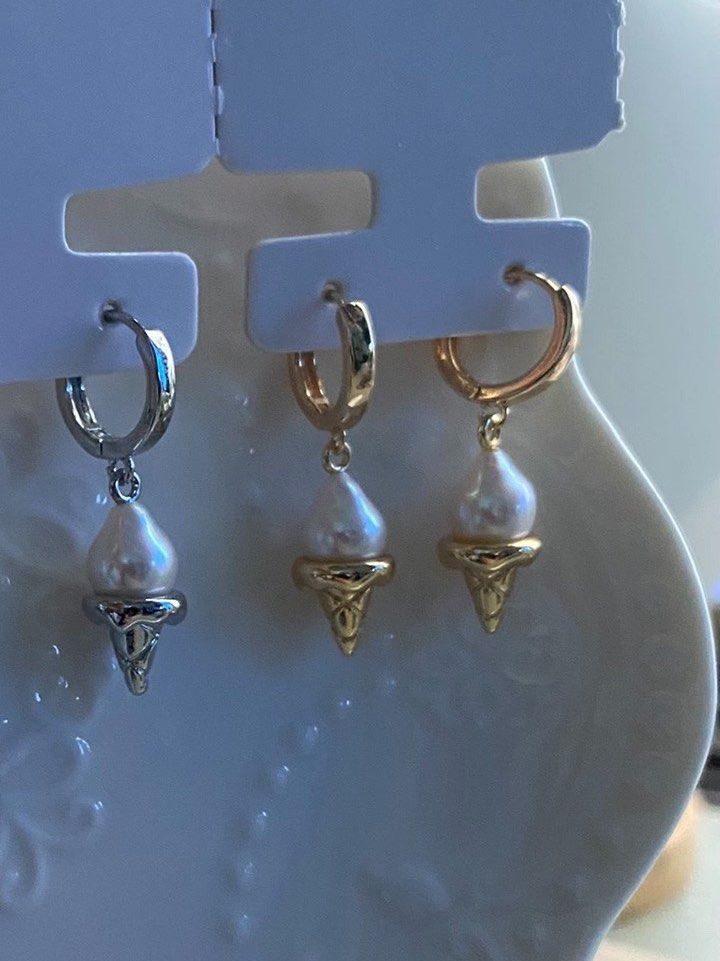 #PN215 Freshwater Pearl Necklace & Earrings Set|Ice Cream|White Pearls|Original Design