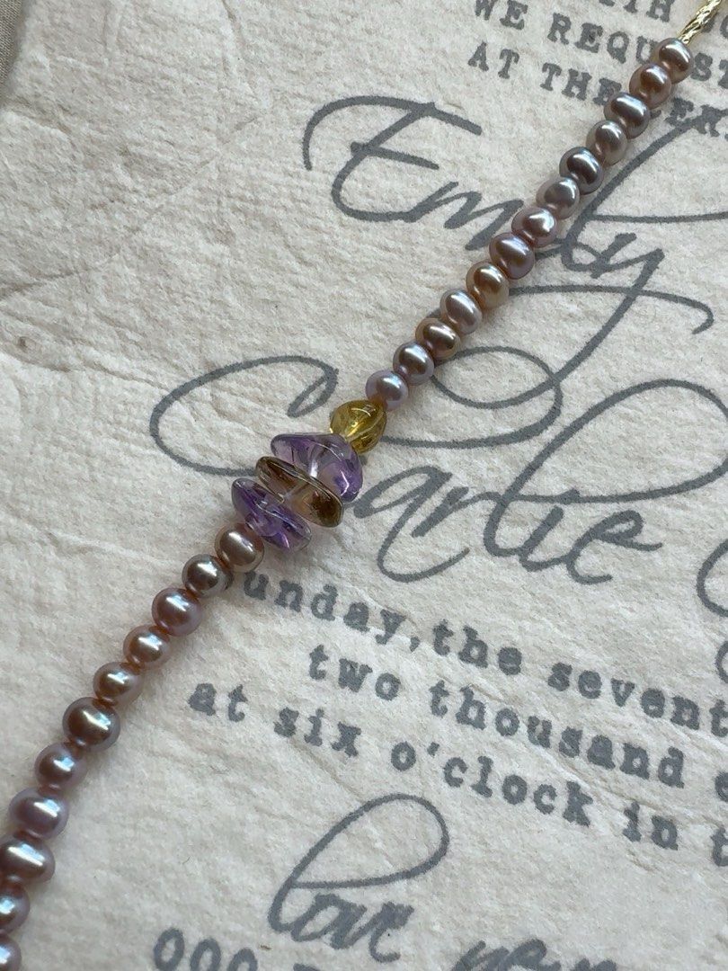 #PN260 Grape Juice | Freshwater Pearl Necklace |Baby Baroque Pearl |Garnet|Metallic Lustre|Wrinkled Baroque Pearl