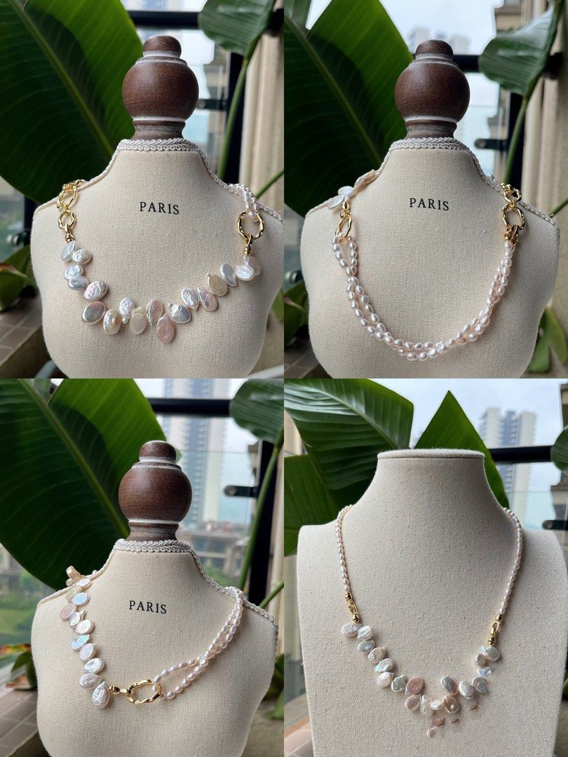 #PN201 One for All|Freshwater Pearl Necklace |Multi Wearing|Wear As Bracelet & Necklace Set|Flower Petal Pearl |Thick|Lustrous Rice Pearl |Paris Style