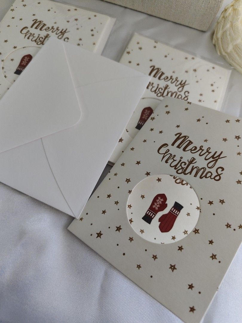 GIFT Cards with Envelope 🎁 🎄 Christmas Greeting Cards with Mittens Design| For Jewelry Orders from the Store