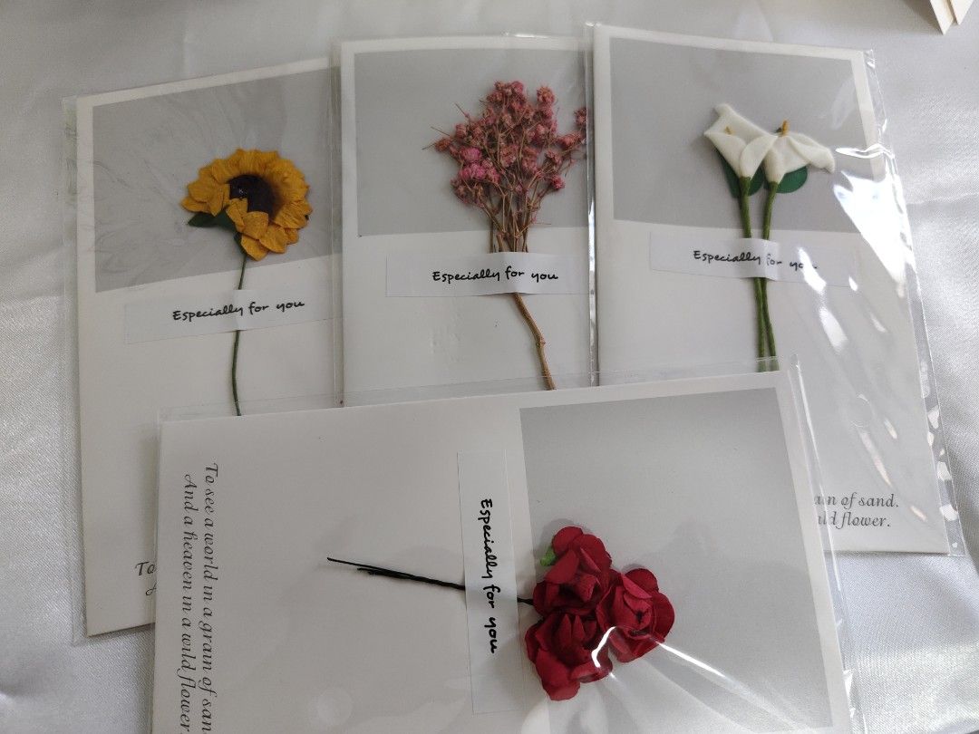 Handmade 3D Flower Greeting Cards| Gift Cards| Especially for You| Just For You| For Jewelry Orders from the Store