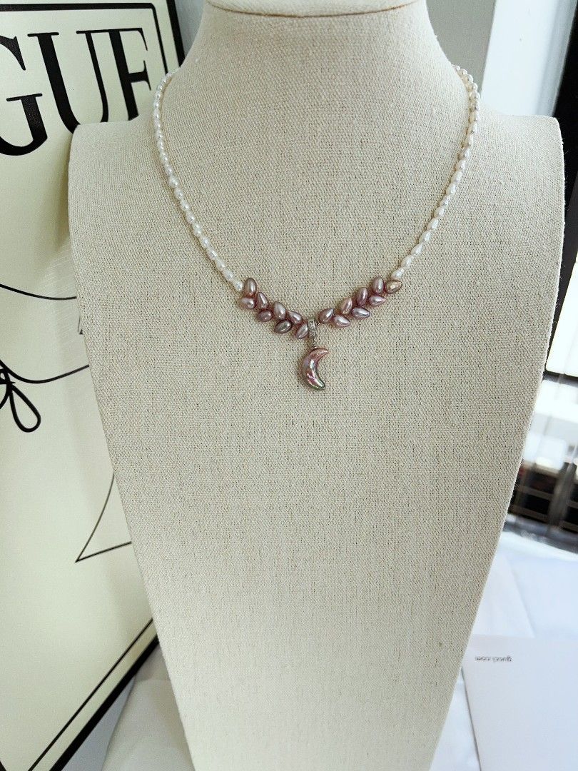 #PN1164 Freshwater Pearl Necklace| Moonlight Sonata| Wheat Ear Design| Detachable Pendant| Excellent Lustre| Versatile| Low Key Styling| Christmas Gift 💐