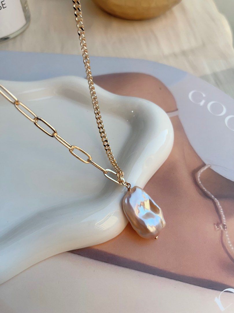 #PN685 Freshwater Pearl Necklace | Rare Light Golden Colour | Unconscious Royalties