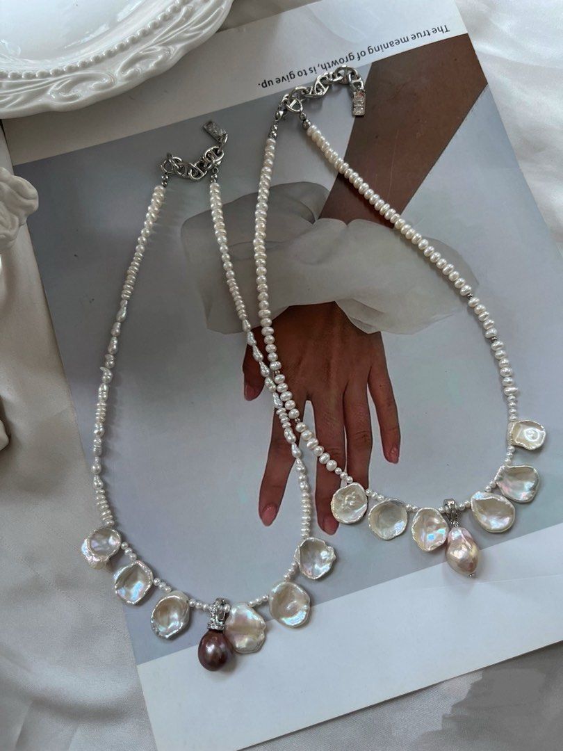#PN795 Freshwater Pearl Necklace | Baby Pearl | Unified Shape Petal | Removable Pendant | Lustrous | The Piece Everyone Wants