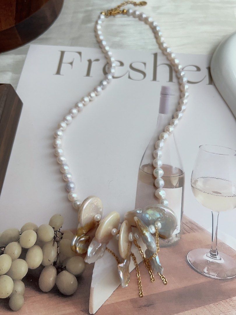 #PN905 Freshwater Pearl Necklace | Bohemian Style | Cloud with Tails| Golden Lustre| Born to be Focus