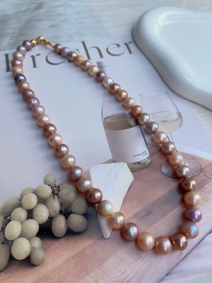 #PN935 Freshwater Pearl Necklace | Colourful Candy Palette | 9mm-10mm| 42cm| Lustrous | Mixed Shades| Who Doesn’t Like It