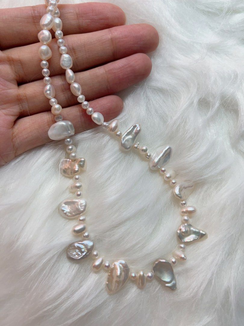 #PN589 Tribal Whispers | Freshwater Pearl Necklace | “Teeth” Shaped Baroque | Baby Pearl | Good Lustre