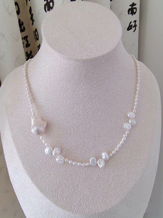 #PN346 Jungle Elements | Freshwater Pearl Necklace | Petal Baroque | Baby Pearl | Baroque Pearl | Natural Flaw
