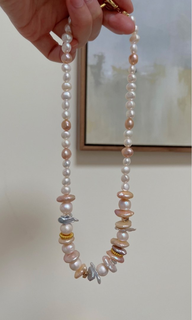 #PN394 [Clearance Sale] Freshwater Pearl Necklace |Holiday Style|Buckle Pearl|Baroque Pearl