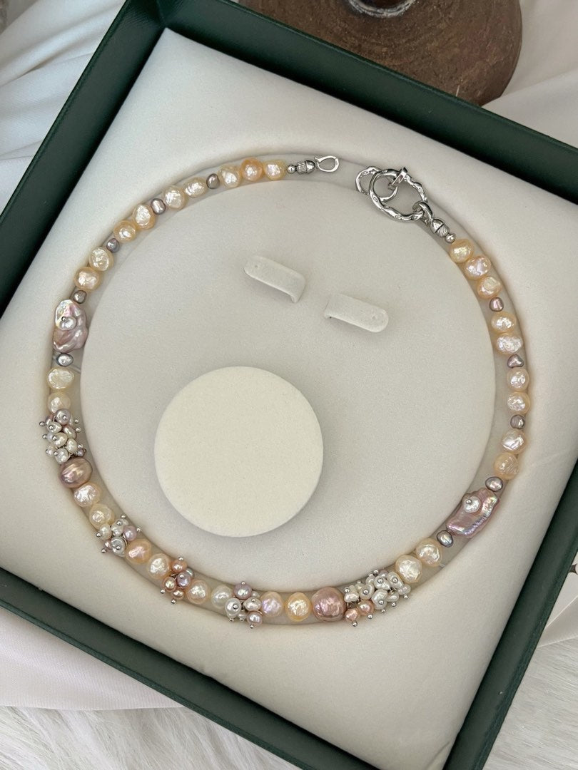 #PN373 [Floral Series] Blossom Gardens|”Dragon Scales” Baroque Pearl |Petal on Pearl|Wrinkled Pearl |Metallic Lustre|Baby Pearl |Top Quality