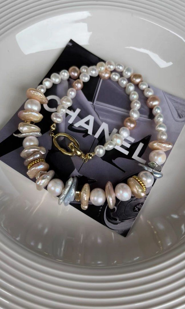 #PN394 [Clearance Sale] Freshwater Pearl Necklace |Holiday Style|Buckle Pearl|Baroque Pearl