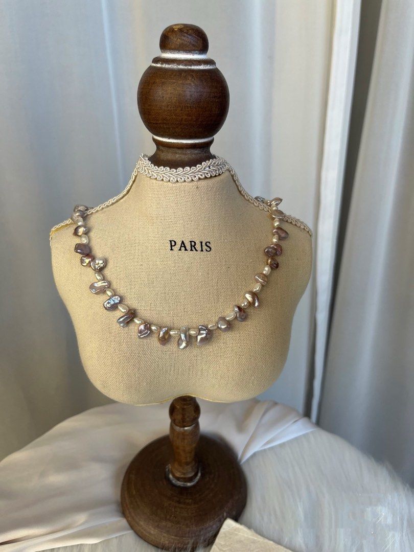 #PN369 Purple Teeth |Freshwater Pearl Necklace |Teeth Shaped Pearl|Lustrous|Rare Colour