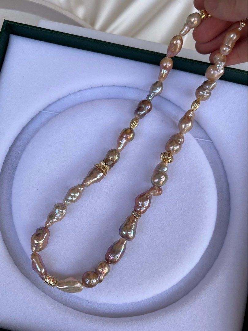 #PN50 Irregular Beauty| Freshwater Pearl Necklace |Lustrous|Gourd Shaped|Irregular|Colourful|Big Baroque Pearl