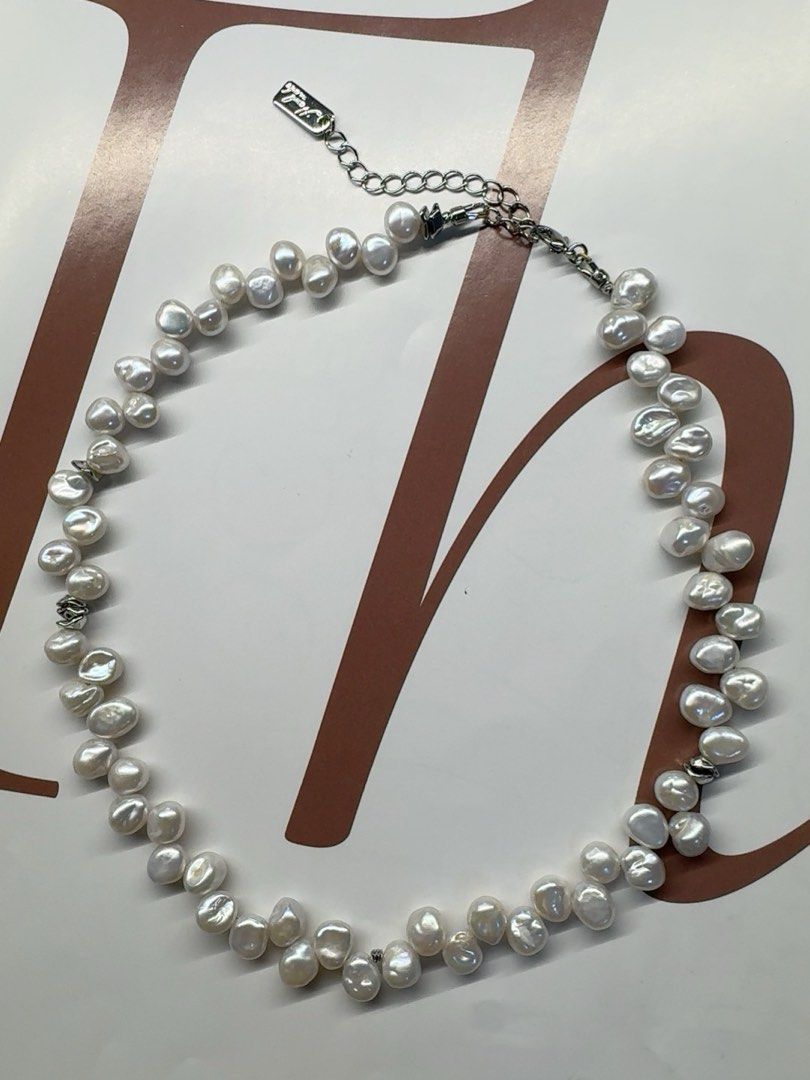 #PN417 Popular “Ancient Silver” Pearl|Freshwater Pearl Necklace |Irregular Shapes|Natural Flaws|Petal Baroque Pearl