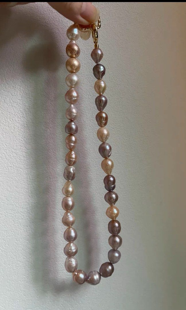 #PN408 [Clearance Sale] Freshwater Pearl Necklace |12mm-13mm Big Baroque Pearls |Mixed Candy Colour| Minimalist