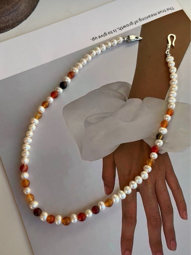 #PN411 Maillard Candy|Freshwater Pearl Necklace |Natural Stones |Quartz|Colorful