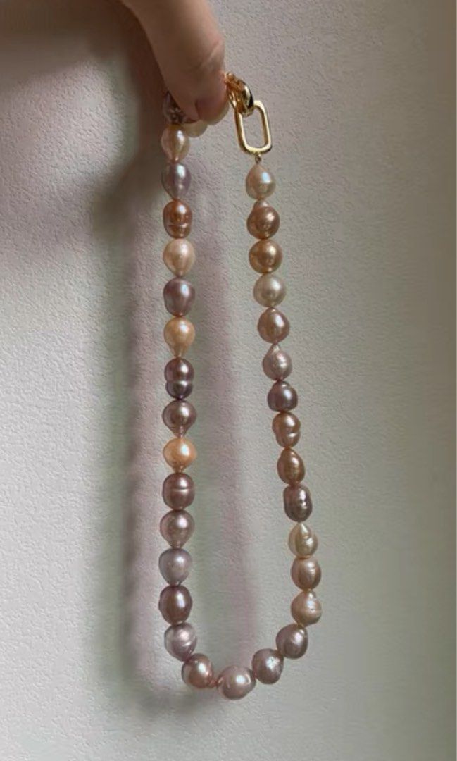 #PN408 [Clearance Sale] Freshwater Pearl Necklace |12mm-13mm Big Baroque Pearls |Mixed Candy Colour| Minimalist