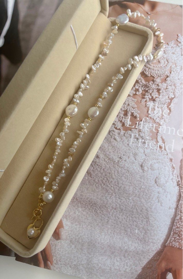 #PN372 Casual Vibe|Freshwater Pearl Necklace |Mini Teeth |Lustrous Coin Pearl|Clock Pendant