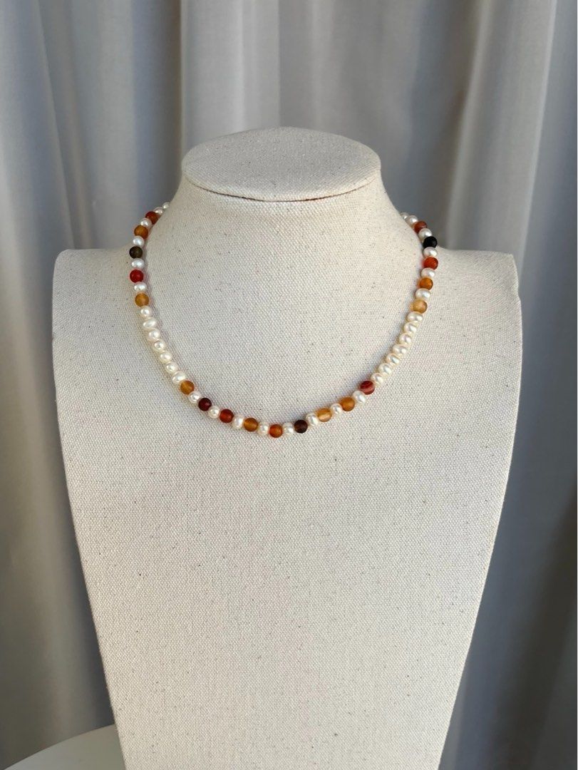 #PN411 Maillard Candy|Freshwater Pearl Necklace |Natural Stones |Quartz|Colorful