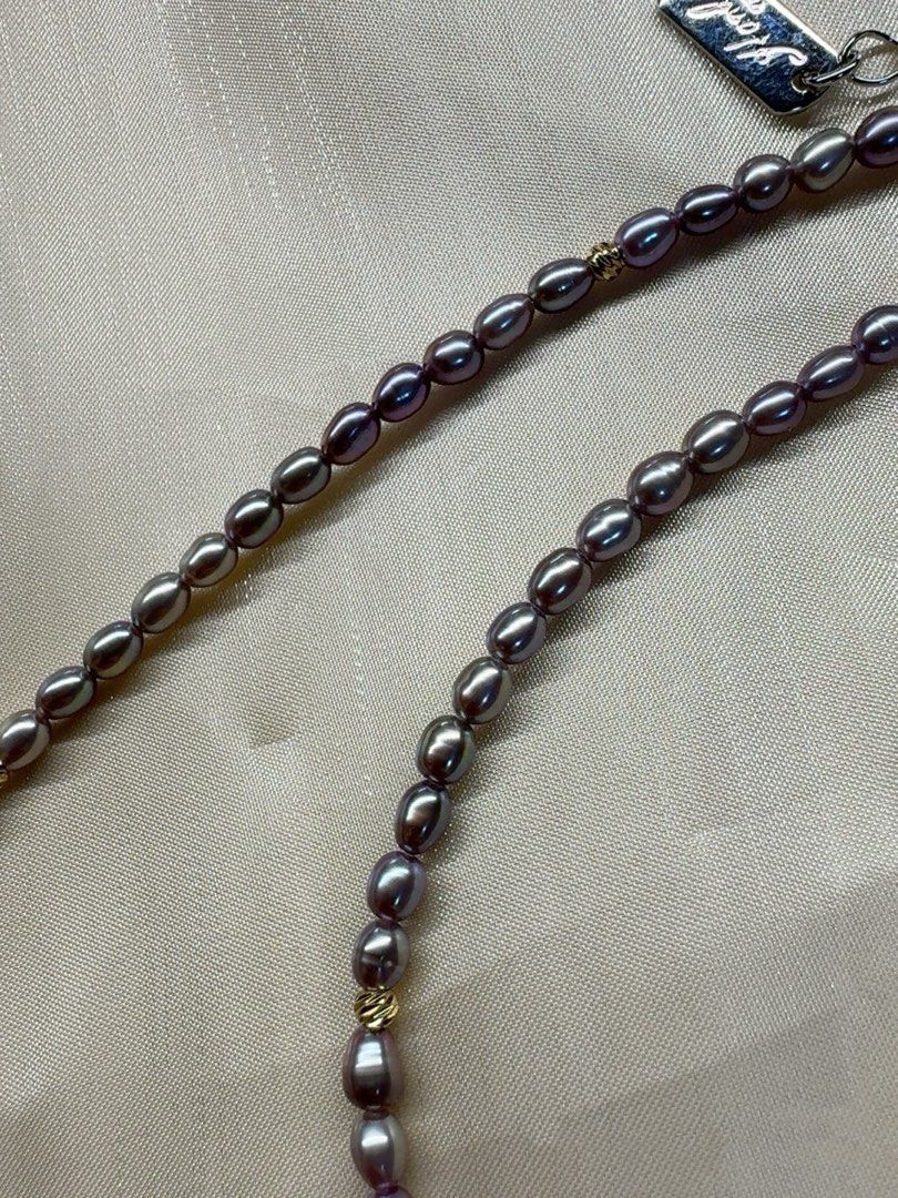 #PN438 Metallic City|Freshwater Pearl Necklace |Baby Baroque Pearl |Metallic Lustre|Edison Pearl|Deep Purple