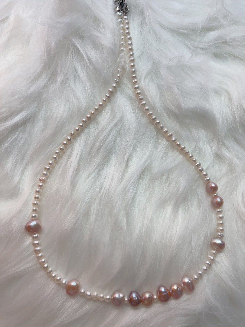 #PN337 Minimum | Freshwater Pearl Necklace | Colourful Baroque Pearl | Baby White Pearl