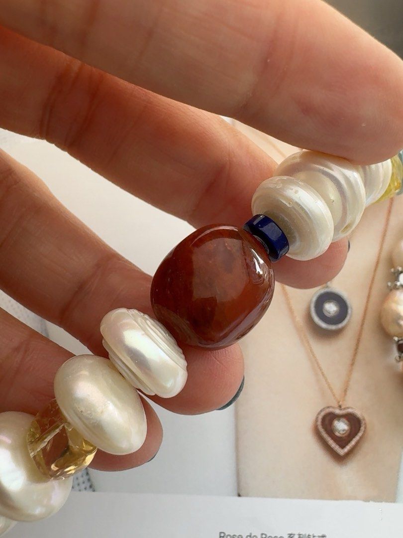 #PN412 Exotic Princess | Freshwater Pearl Necklace | Fluorite|Yellow Quartz | Big Coin Pearl| Purple Quartz | Nanhong Agate|Black Golden Super Seven Quartz |Beeswax