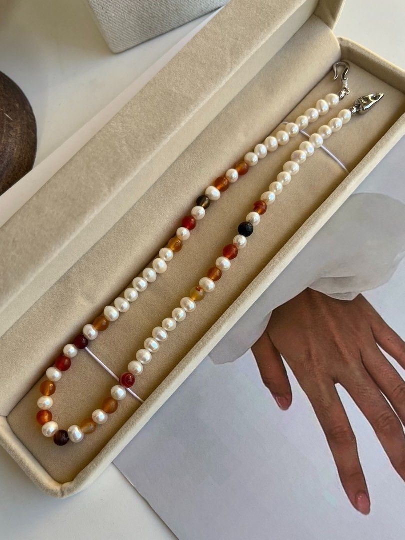 #PN411 Maillard Candy|Freshwater Pearl Necklace |Natural Stones |Quartz|Colorful