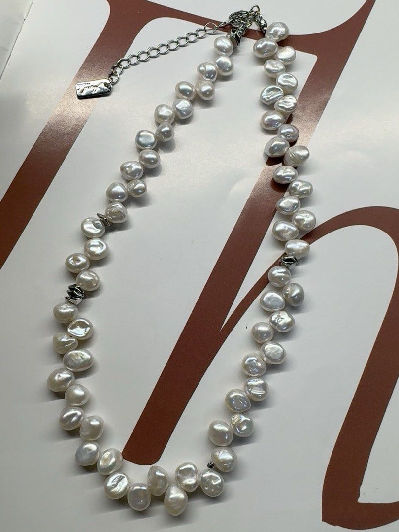 #PN417 Popular “Ancient Silver” Pearl|Freshwater Pearl Necklace |Irregular Shapes|Natural Flaws|Petal Baroque Pearl