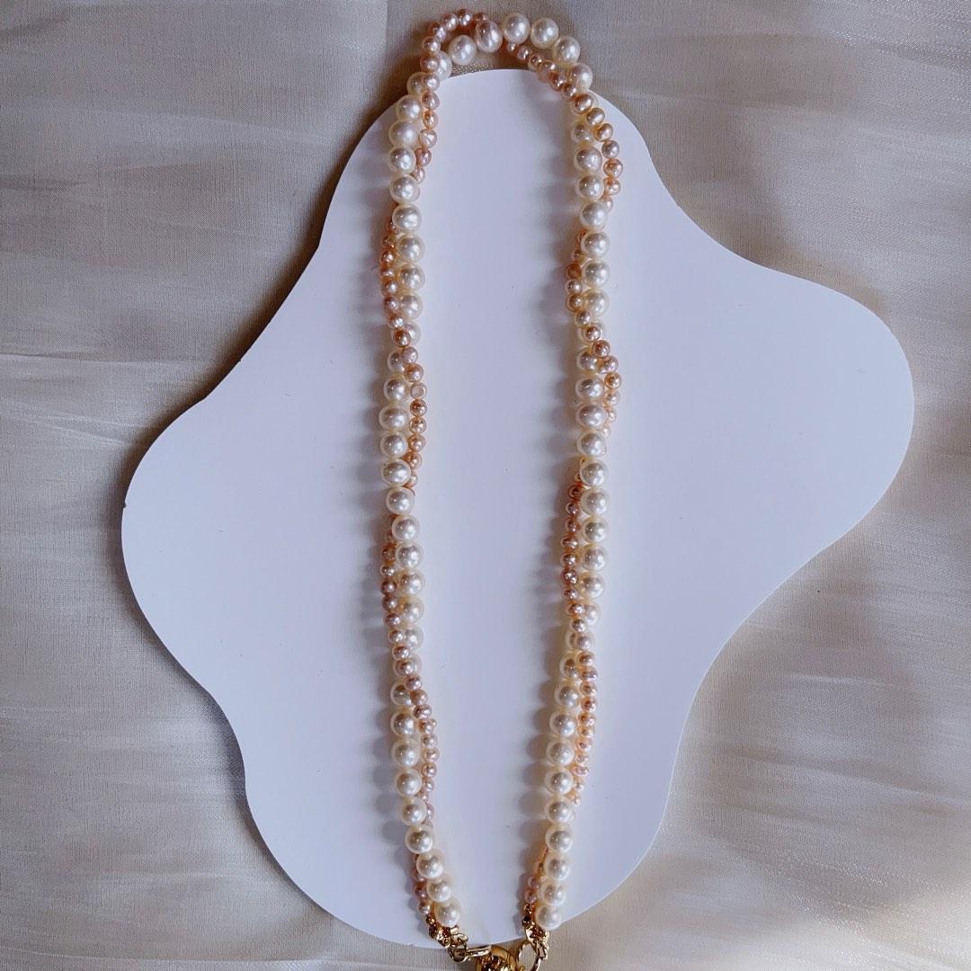 #PN92 [Clearance Sale] Natural Freshwater Pearl Necklace Double Layered Mixed