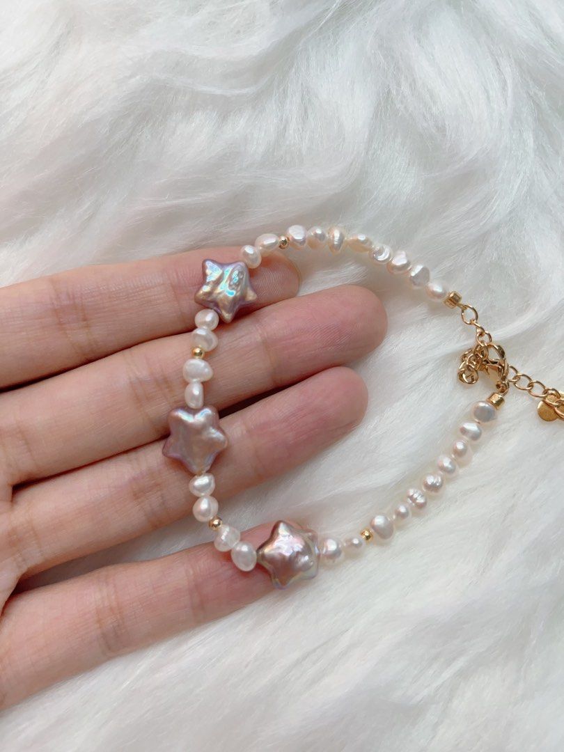 #PN344 Purple Stars| Freshwater Pearl Necklace & Bracelet Set | Purple Baroque Star Pearl | Excellent Lustre | Baby Baroque Pearl