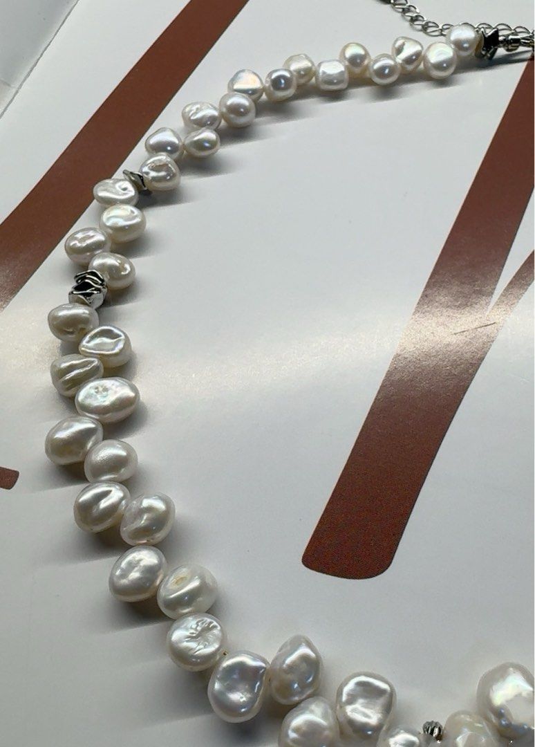 #PN417 Popular “Ancient Silver” Pearl|Freshwater Pearl Necklace |Irregular Shapes|Natural Flaws|Petal Baroque Pearl
