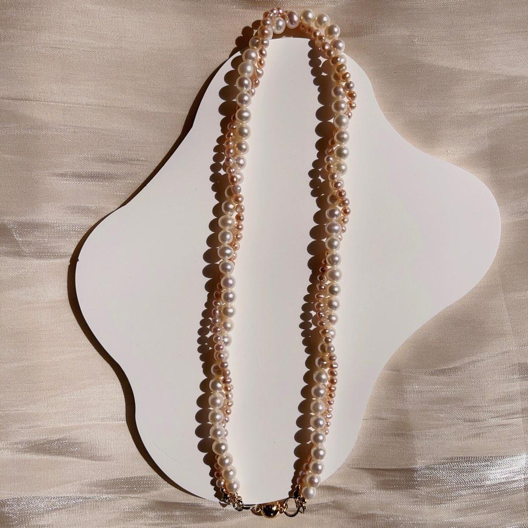 #PN92 [Clearance Sale] Natural Freshwater Pearl Necklace Double Layered Mixed