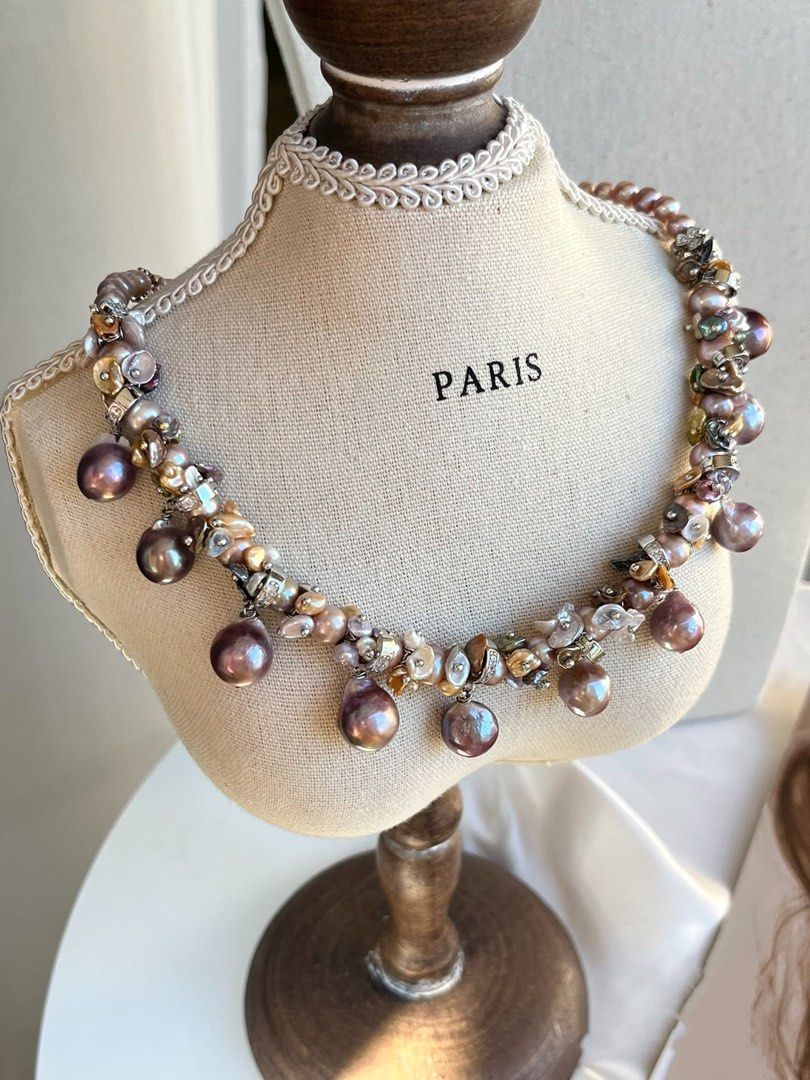 #PN156 [Floral Series]One of A Kind|Freshwater Pearl Necklace |Edison Pearl |Gorgeous & Luxurious |Colourful Petal Pearls|Well Made